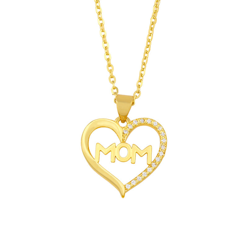 Wholesale Mother's Day Letter Mama Pendant Copper Necklace ACC-NE-AS005