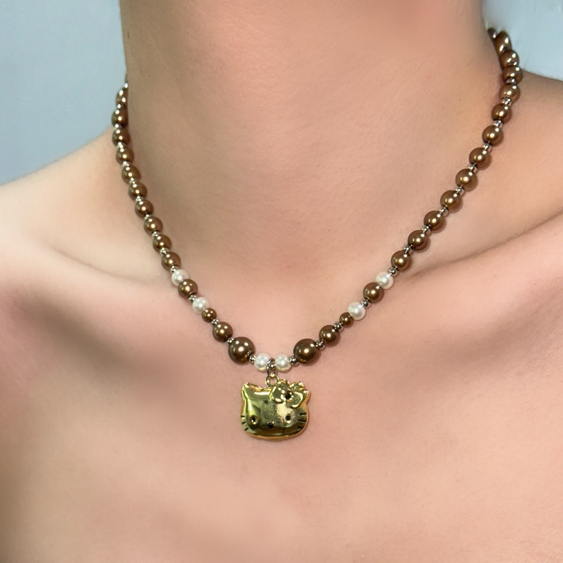 Wholesale OT buckle floral tassel necklace