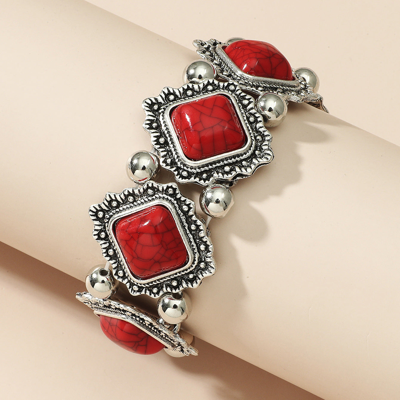 Wholesale Vintage Bohemian Alloy Turquoise Stretch Bracelets ACC-BT-JunJie009