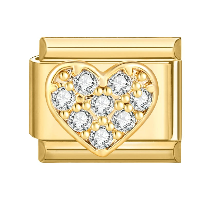 Wholesale Italian Charm Bracelet 9mm DIY Splicing Removable Stainless Steel Gold Base Moon Composable Bracelet