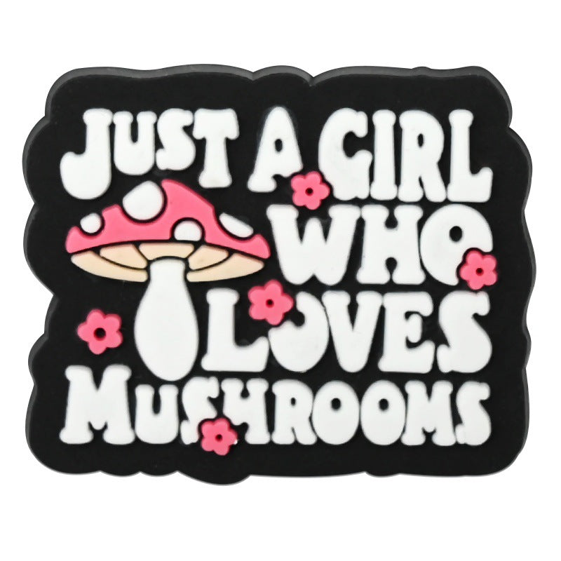 Wholesale Random 100pcs Creative and personalized phrase series   PVC Soft Rubber Shoe Buckle Decoration