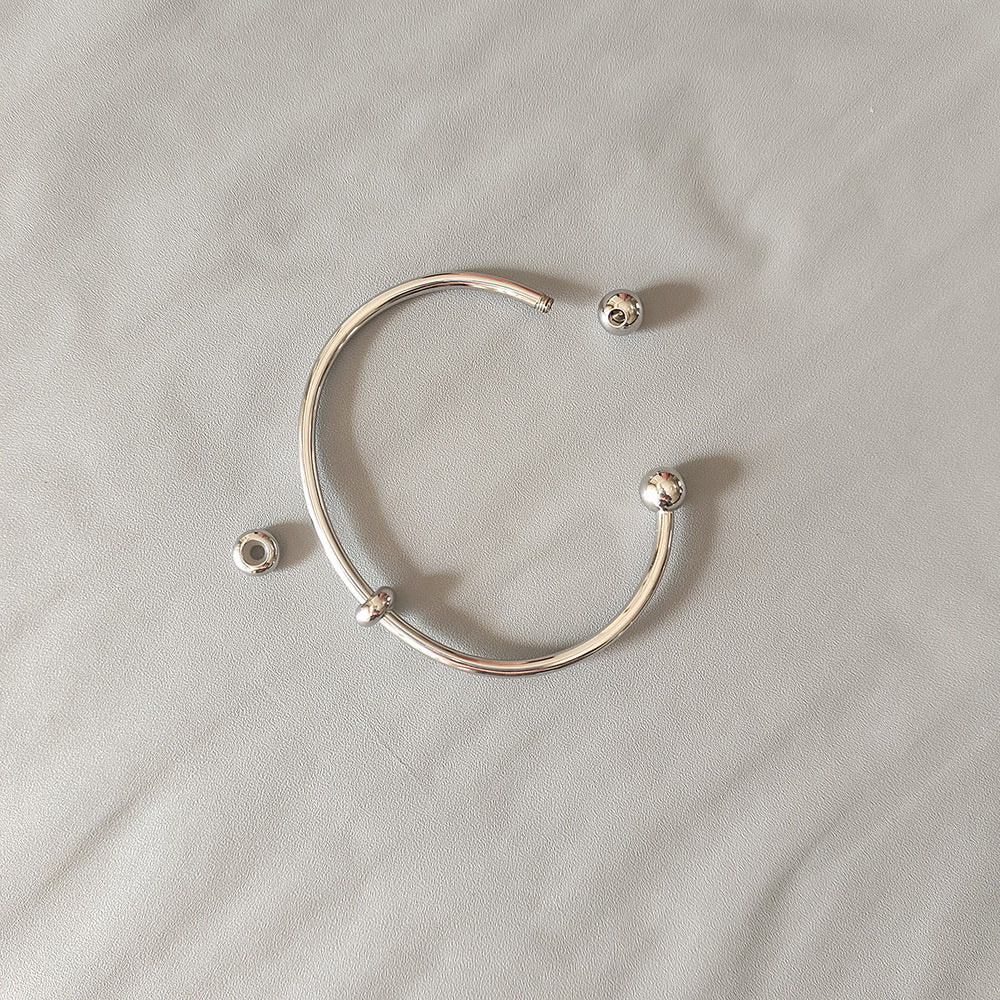 Wholesale Stainless steel ball-end open bangle