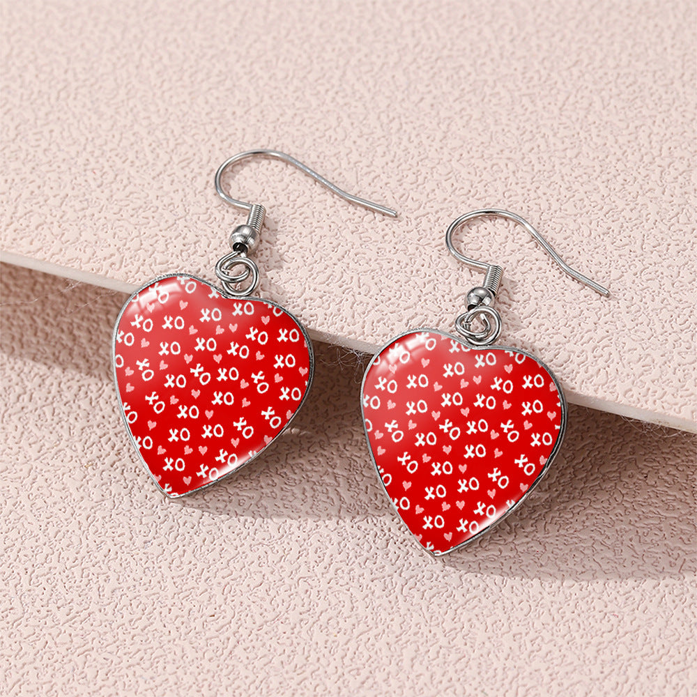 Wholesale Valentine' s Day love  Stainless steel  heart-shaped  earrings