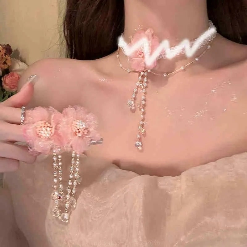 Wholesale Flower Tassel Pendant Earrings