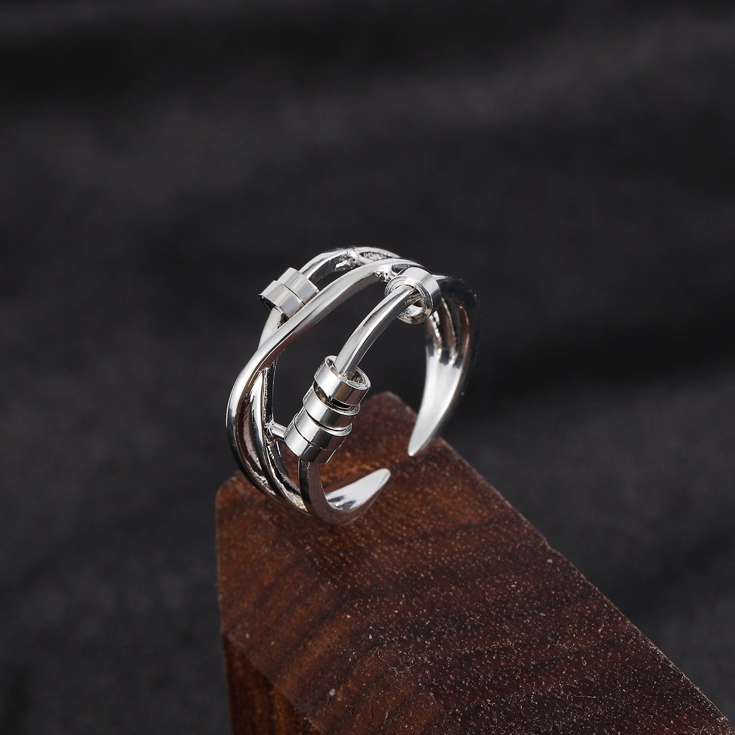 Wholesale zircon worry-free multi-layer  opening adjustable  ring