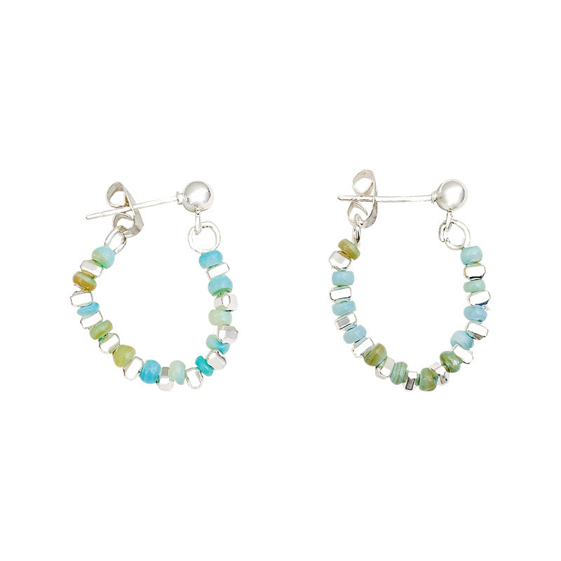 Wholesale  Colorful Broken Silver Beaded Earrings