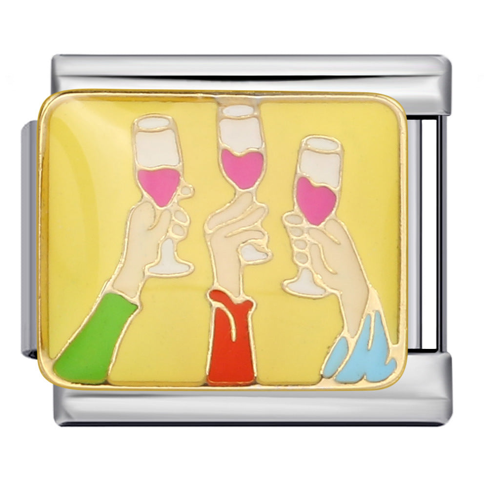 Wholesale Italian Charm Bracelet 9mm DIY Splicing Removable Birthday Party Stainless Steel Composable Bracelet