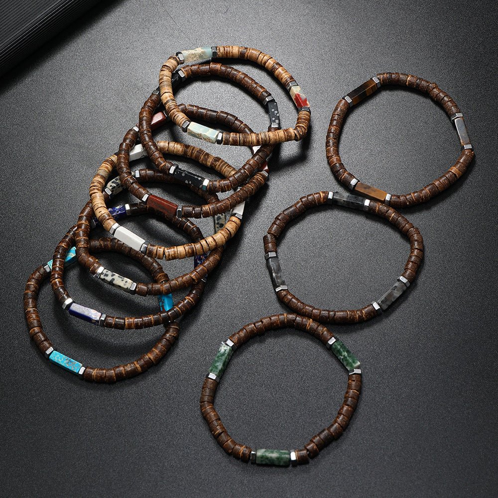 Wholesale Retro Ethnic Multi Layer nut Shell Bead Bracelet Unisex Fashion Hand Jewelry Casual Gift For Everyday Wear