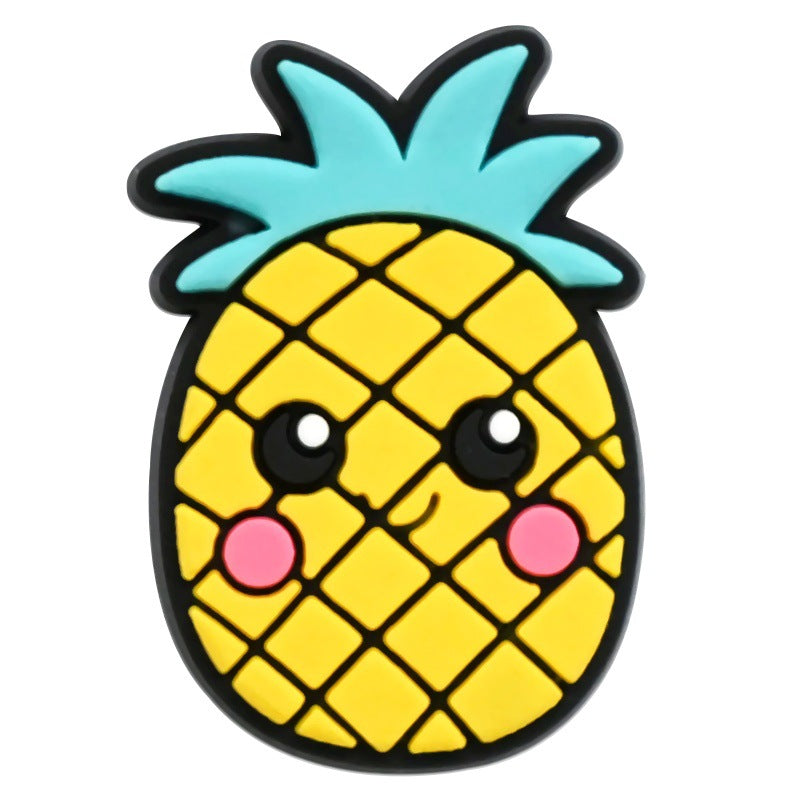 Wholesale Random 100pcs Cartoon Food Series  PVC Soft Rubber Shoe Buckle Decoration