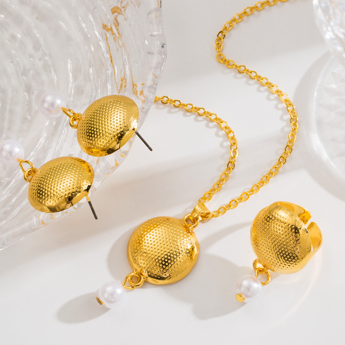 Nicchia all'ingrosso della collana dell'anello degli orecchini della nappa della perla della lega a strisce