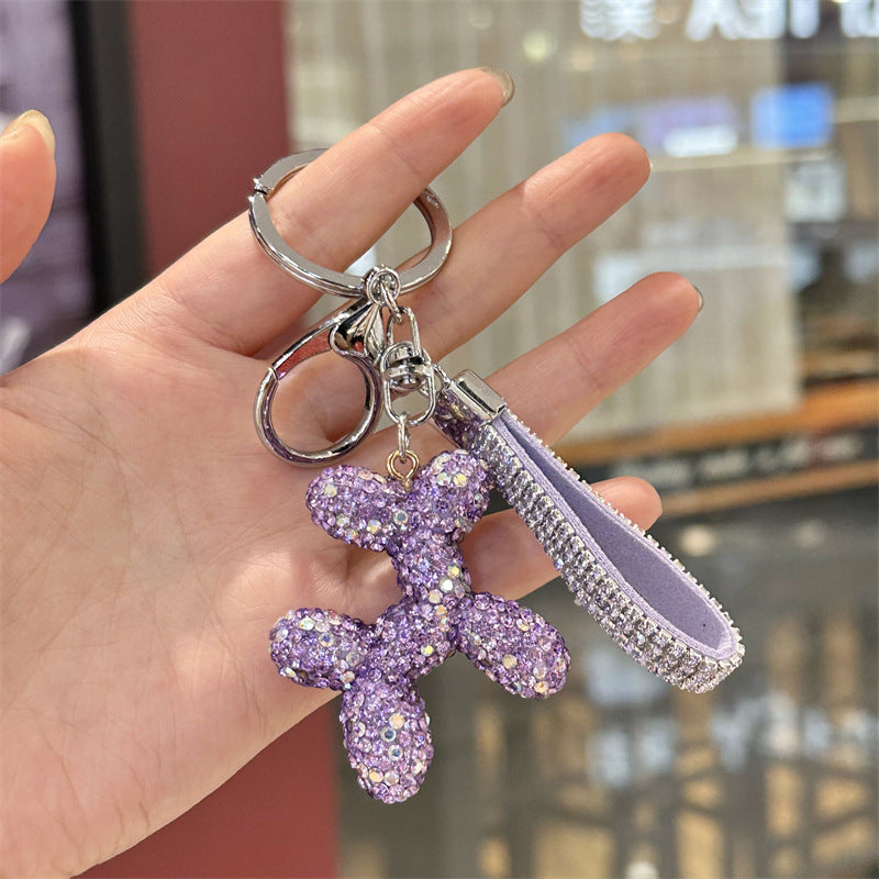 Wholesale Full Diamond Balloon Dog Keychain