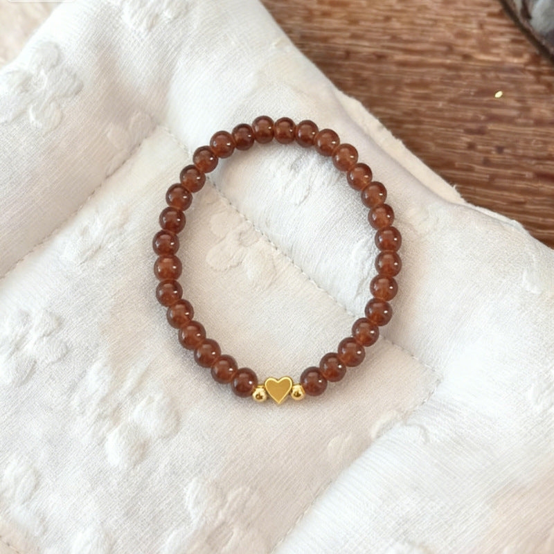 Wholesale Love Crystal Beaded Elastic Rope Bracelet