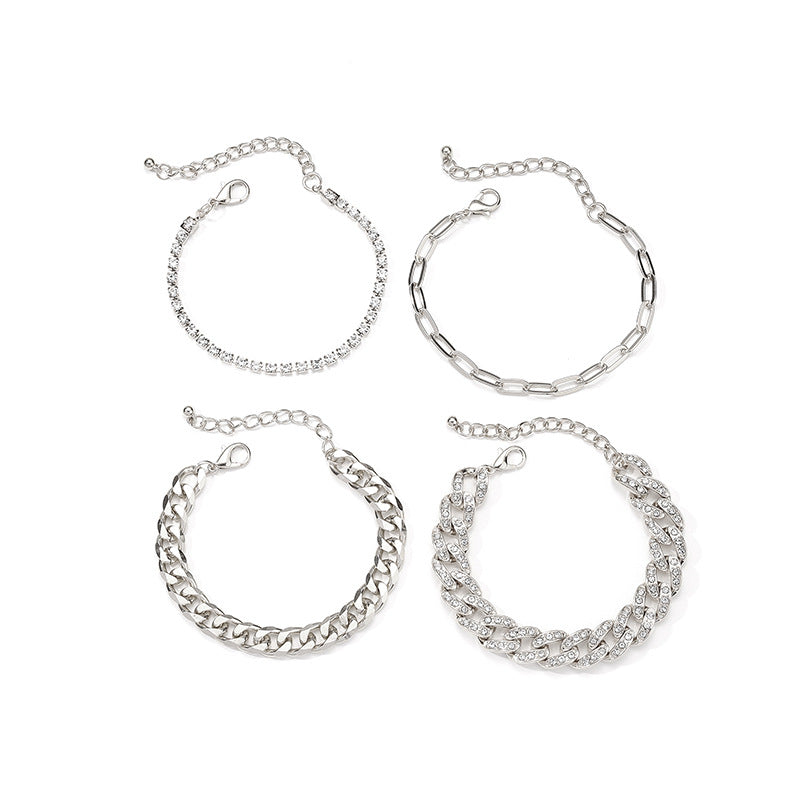 Wholesale Metal Chain Hipop Multi-layer Hand Jewelry Layered Bracelet Set ACC-BT-Yiran002