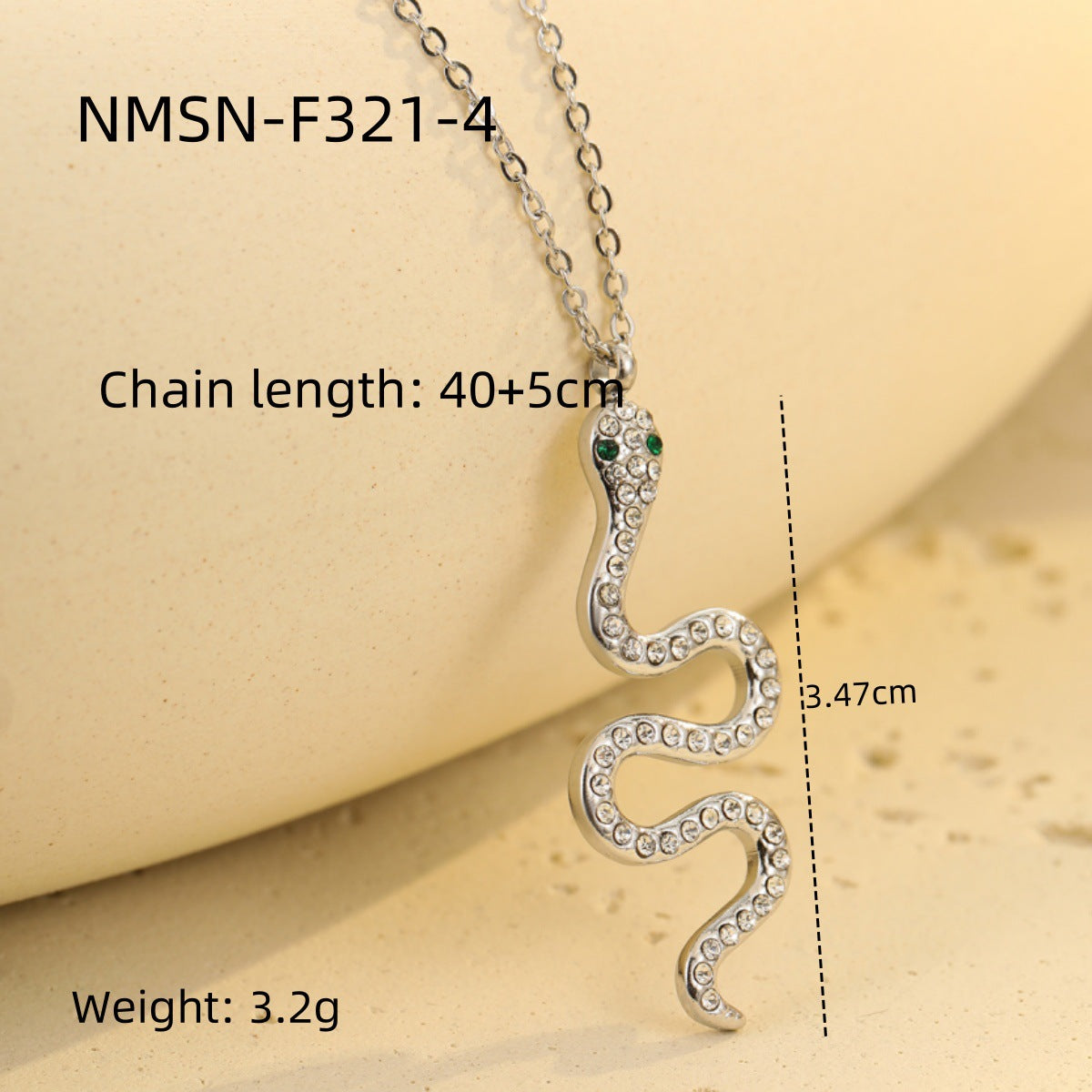 Wholesale snake pendant stainless steel necklace