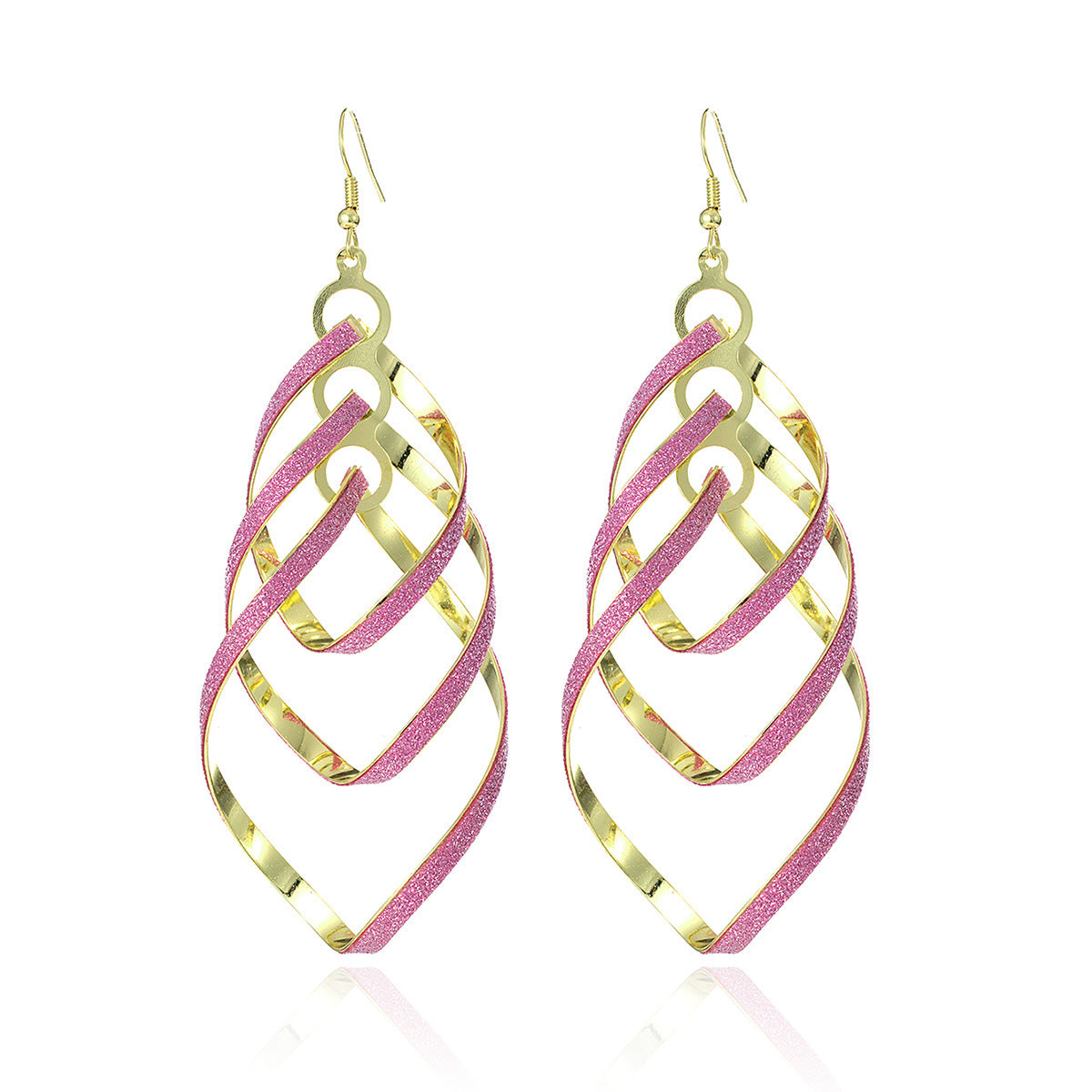 Wholesale Metal Electroplated U-Shape Spiral Earrings for Women,  Chic Everyday Wear Boutique Resale Jewelry Accessory