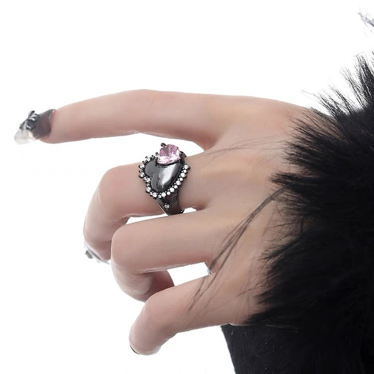 Wholesale  Dark Heart Adjustable Ring