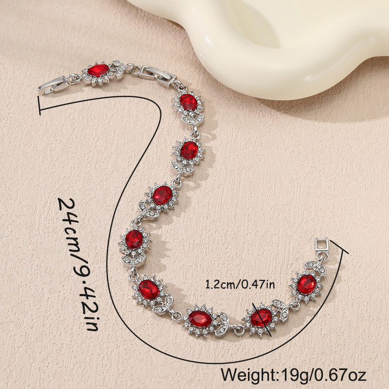 Wholesale Luxurious Floral Leaf Zircon Colorful  Bracelet