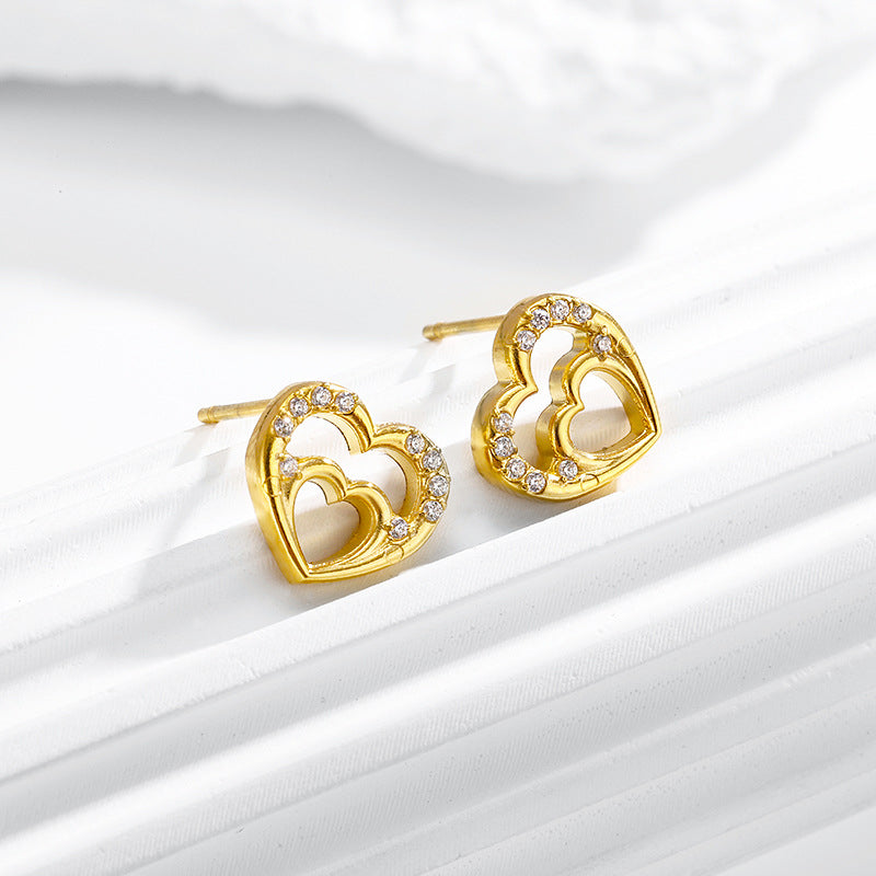 Wholesale love necklace earrings ring titanium steel set