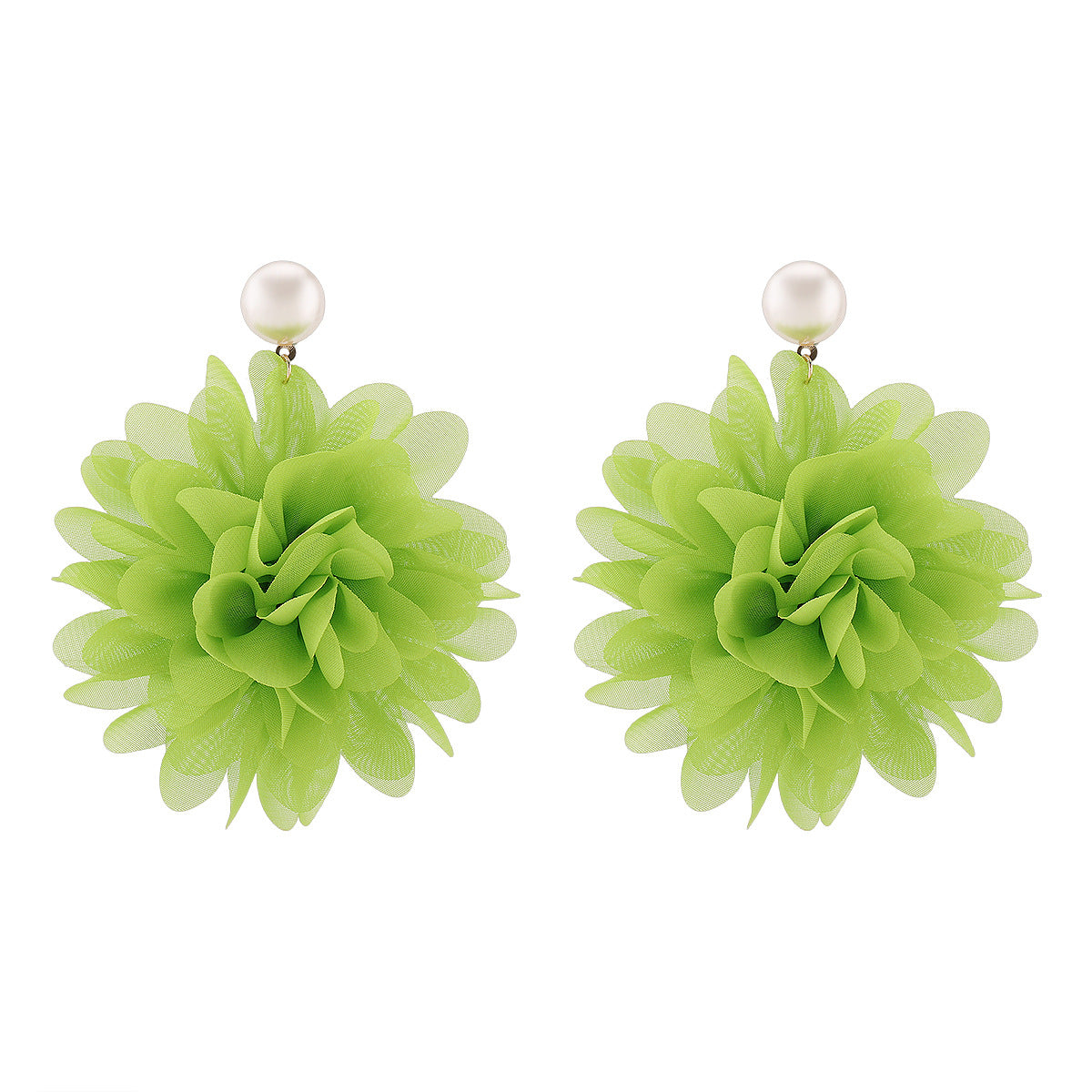 Wholesale  exaggerated pearl big flower earrings