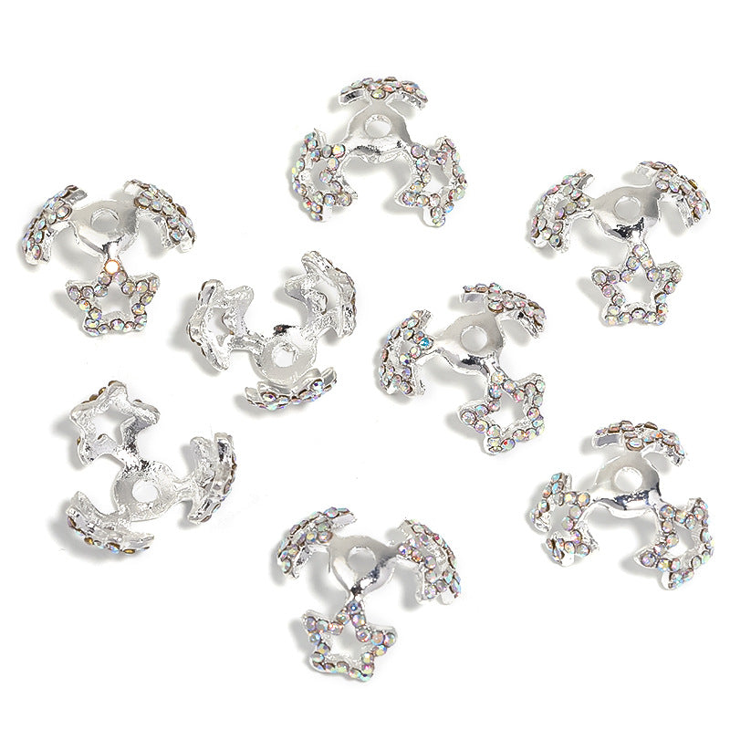 Wholesale 25pcs Heavy Rhinestone Angel Wings Diamond Hoop Bead Holder Diy Accessories ACC-BDS-BLG090