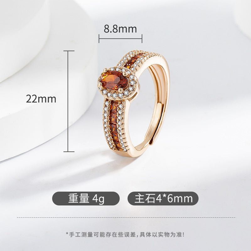 Wholesale Copper ring encrusted with cubic zirconia stones