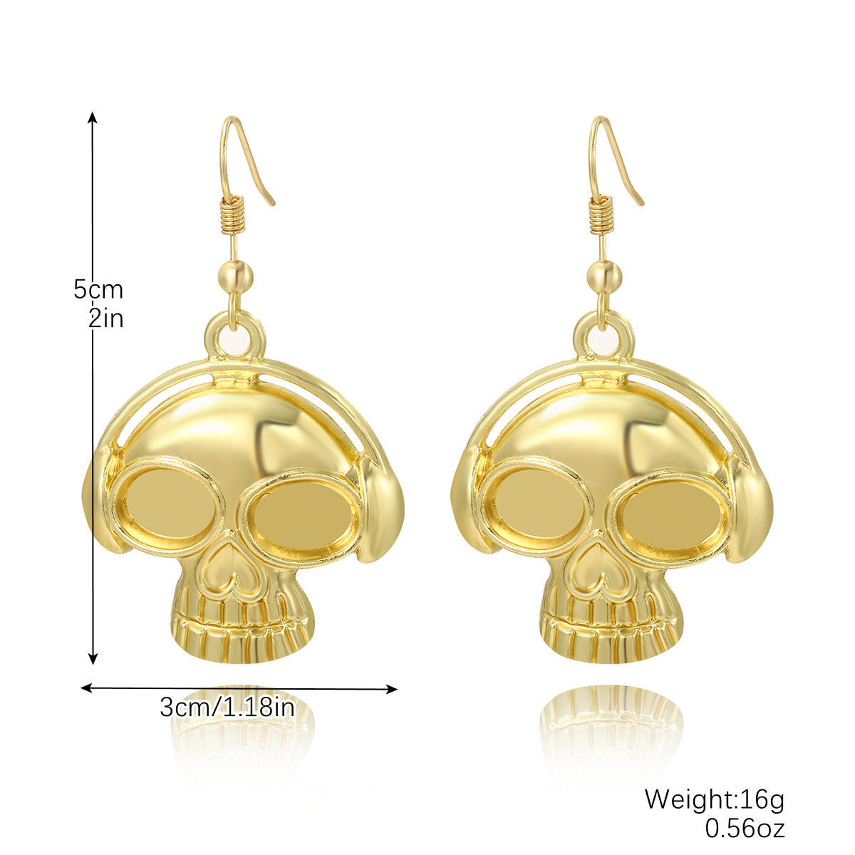 Wholesale  Skull Diablo Earrings  Diamond-encrusted Alloy Halloween Earrings