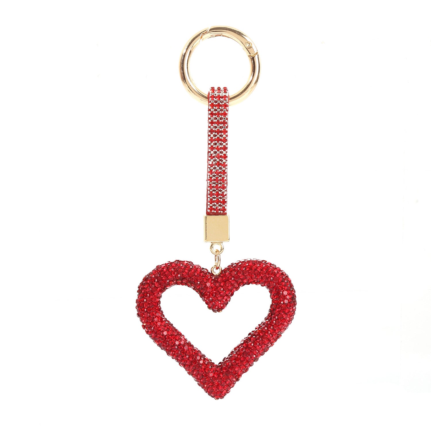 Wholesale Hollow Full Diamond Heart Alloy Keychain