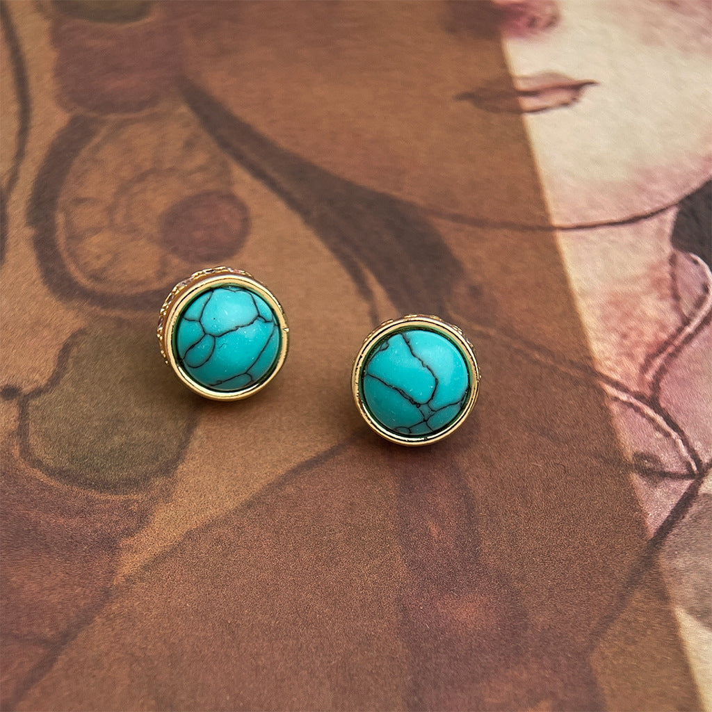 Wholesale  turquoise earrings retro light luxury earrings