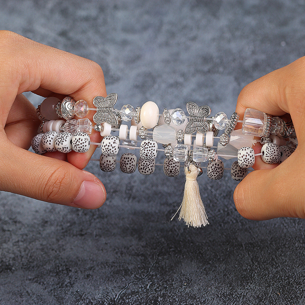 Wholesale Bohemian Butterfly Tassel Pendant Bracelet ACC-BT-Lijie002