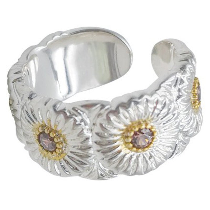 Wholesale Small Wrinkled Daisy Open Adjustable Ring ACC-RS-YuMei010