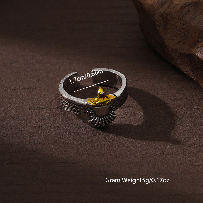 Wholesale Men's Hip-hop Style Retro Zinc Alloy Open Adjustable Ring ACC-RS-YunJ016