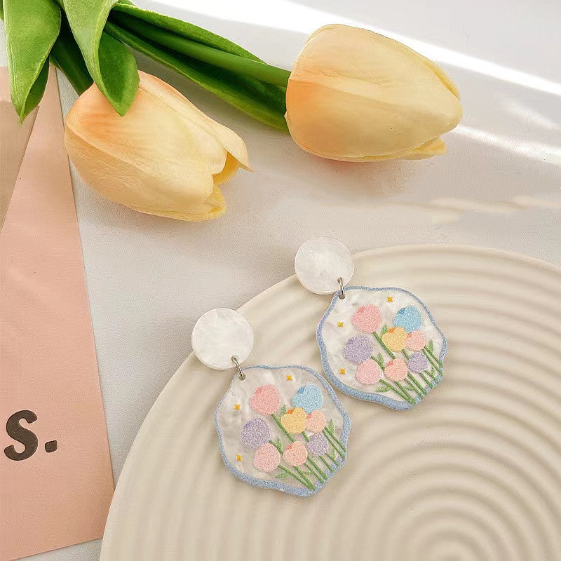 Wholesale Tulip Cute Acrylic Earrings