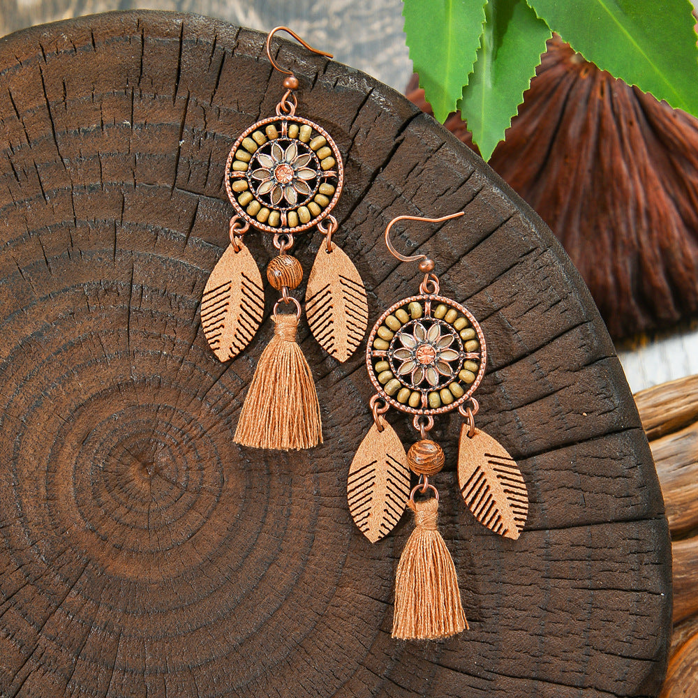 Wholesale Alloy Bohemian Geometric Hollow Earring and Necklace SetTrendy Jewelry Accessory for Everyday Wear