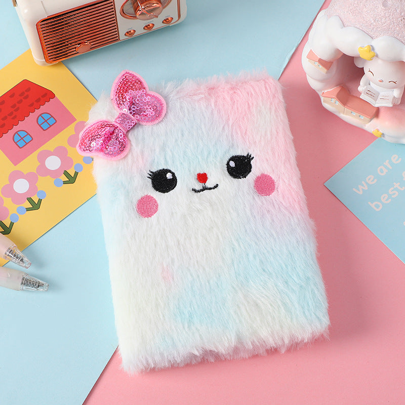 Wholesale cartoon bowknot plush notebook
