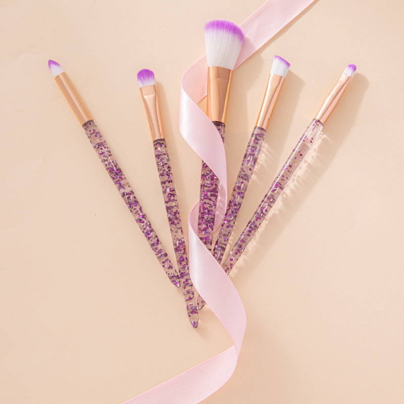 Wholesale 5pcs/pack Glitter Crystal Cone Portable Makeup Brush Eye Shadow Concealer Brush Beauty Makeup Tools ACC-MB-JiuRan003