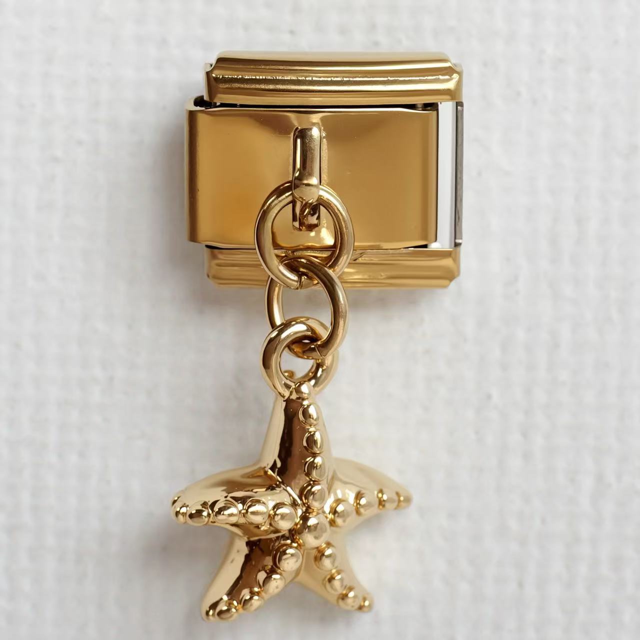 Wholesale Stainless Steel Gold Ocean Style Italian Charm Bracelet Unisex Elastic Jewelry Gift Everyday Wear