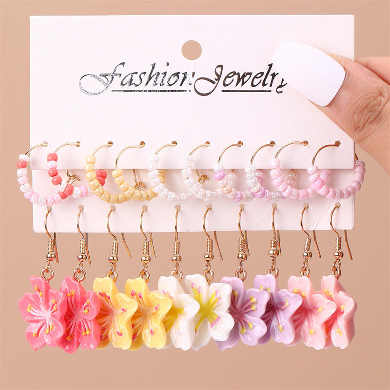 Wholesale Floral Earrings Rice Beads Earring Sets ACC-ES-NZ002