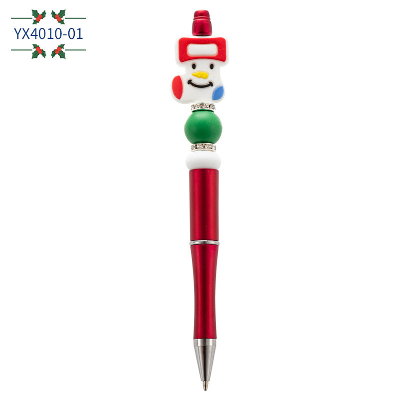 Wholesale Christmas beaded pen creative DIY  bead ballpoint pen