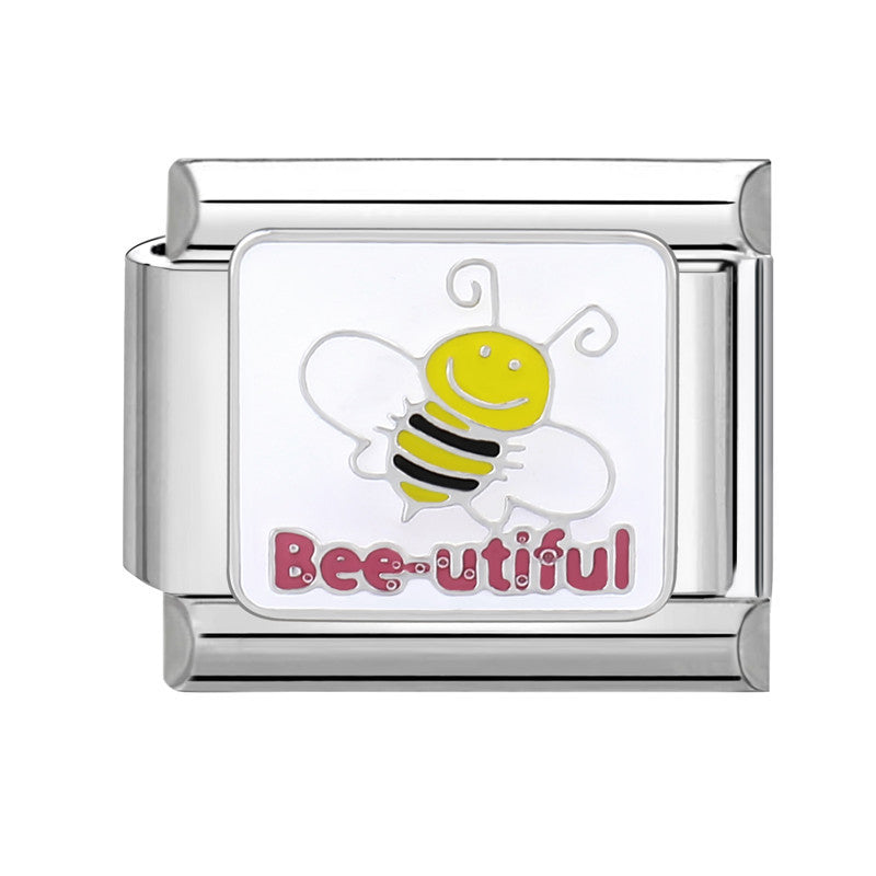 Wholesale Italian Charm Bracelet 9mm DIY Splicing Pink Green Series Titanium Steel Composable Bracelet