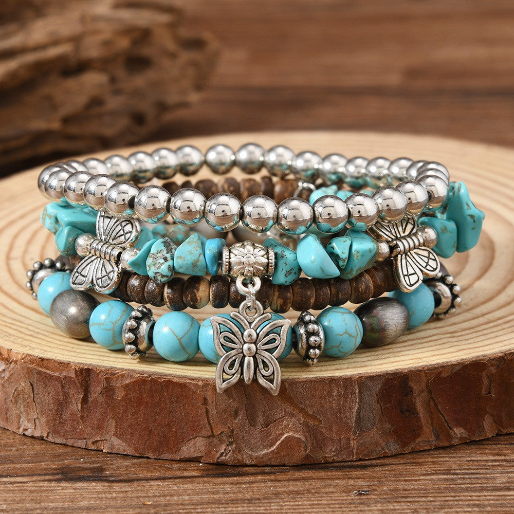 Wholesale Zinc alloy multi-layered red Valentine' s Day beaded bracelet