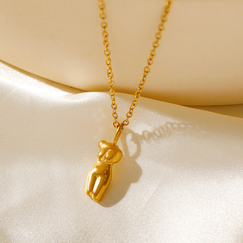 Wholesale Stainless steel  exaggerated hip-hop figure square pendant necklace