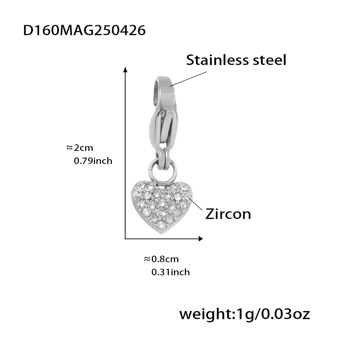 Wholesale Stainless Steel  Love Zircon DIY Multi-accessory Bracelet