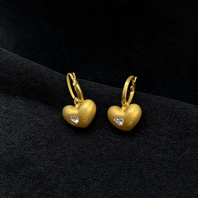 Wholesale 18K Gold Plated Zircon Heart Ear Cuff Stylish Jewelry Accessory Boutique Resale