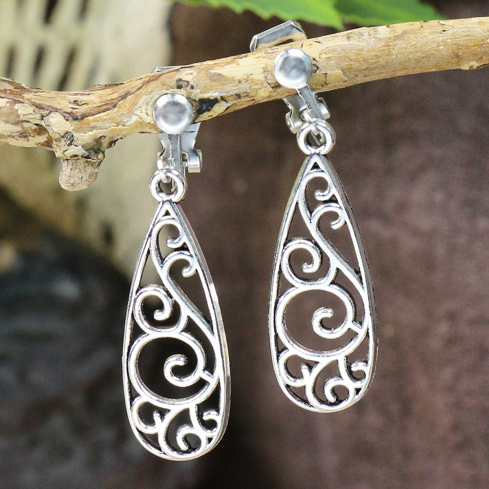 Wholesale Bohemian Geometric Hollow Earrings Retro Ethnic Ear Clip,  Stylish Everyday Jewelry