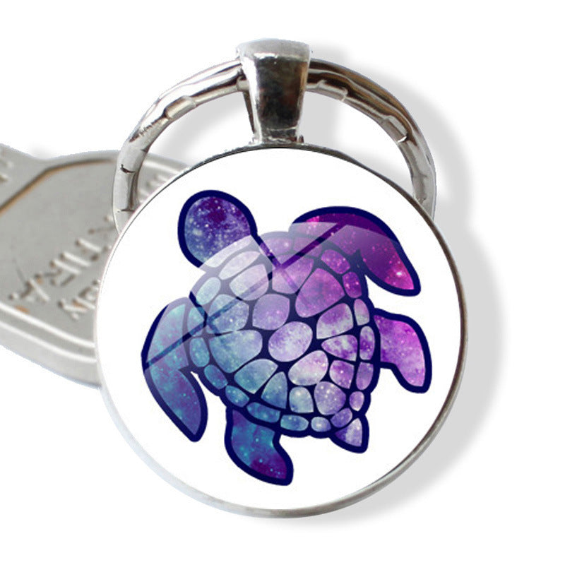 Wholesale Rendering of Colored Turtle Keychain Pendants, Time Gemstones, Turtle Keychains ACC-KC-JiaYun002