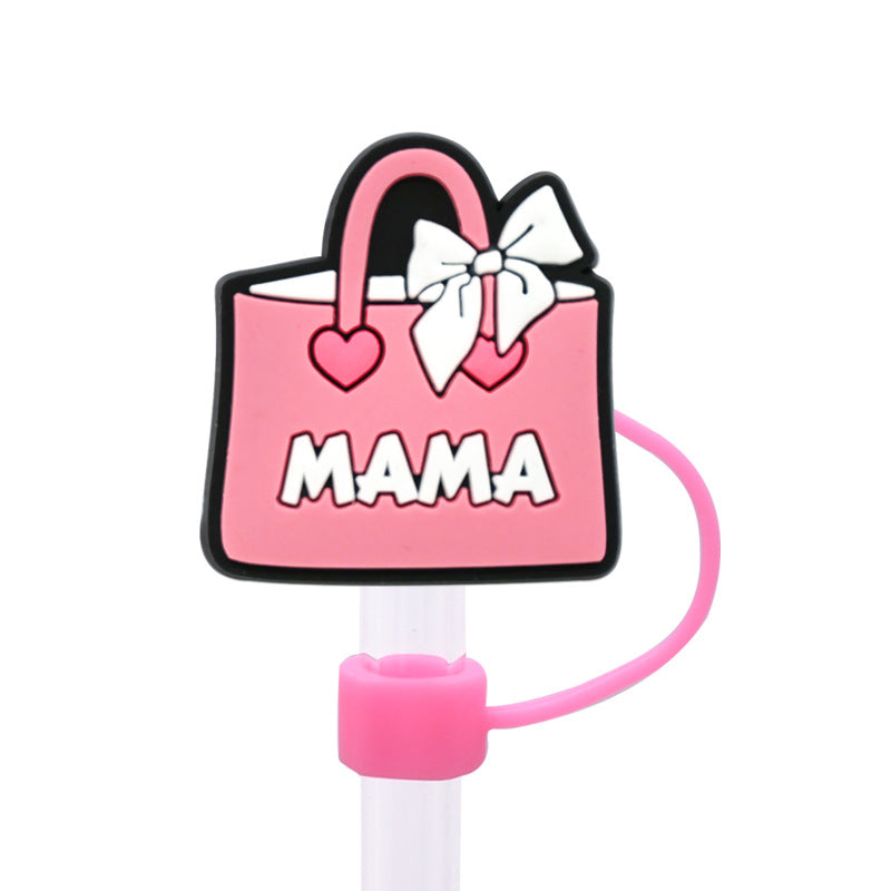 Wholesale Random 100pcs Mother's Day Straw Cover 10MM Straw Tube Cap