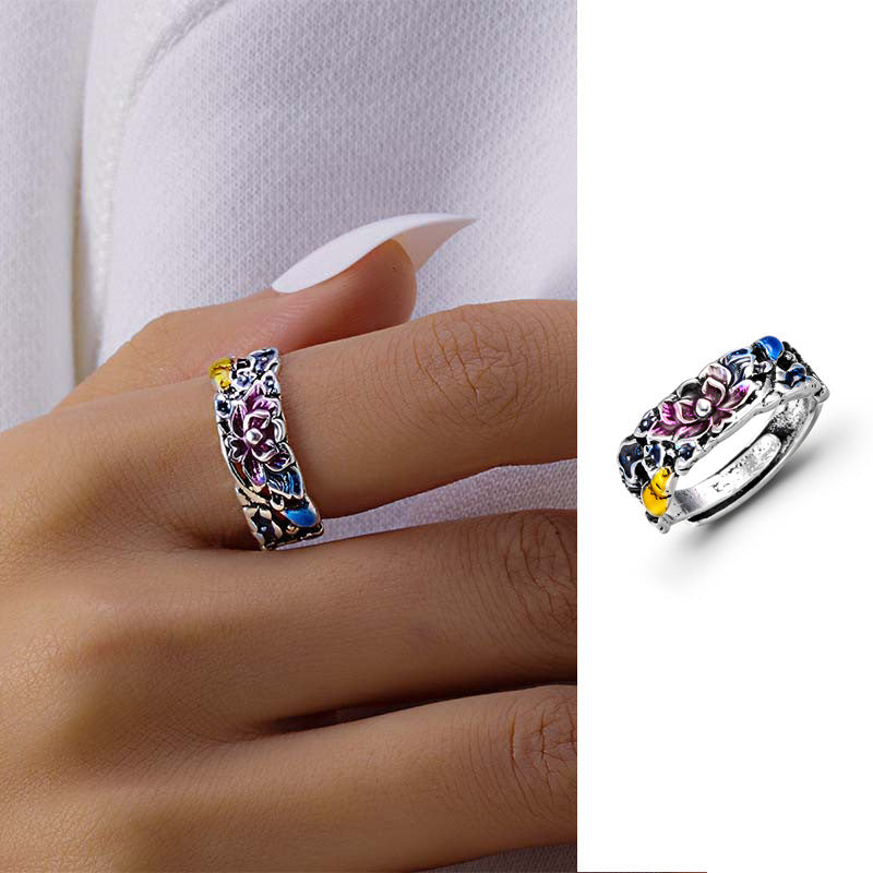 Wholesale Plum Blossom Magpie Open Adjustable Ring ACC-RS-Gangm003