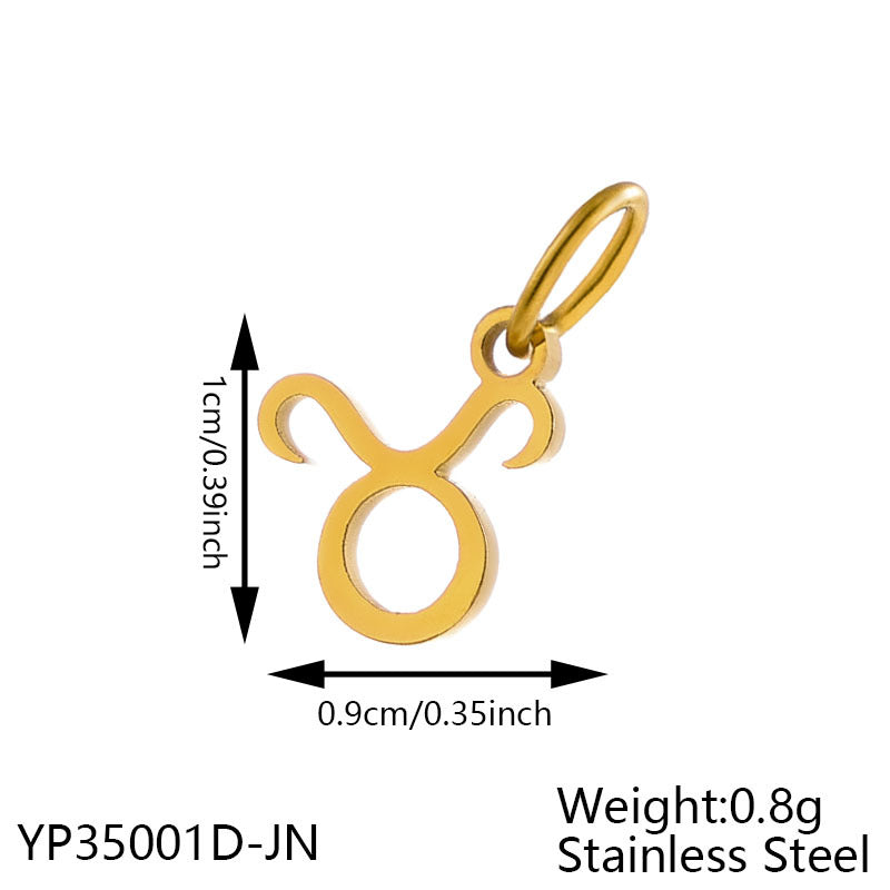 Wholesale Twelve Zodiac DIY stainless steel micro-inlaid diamond pendant