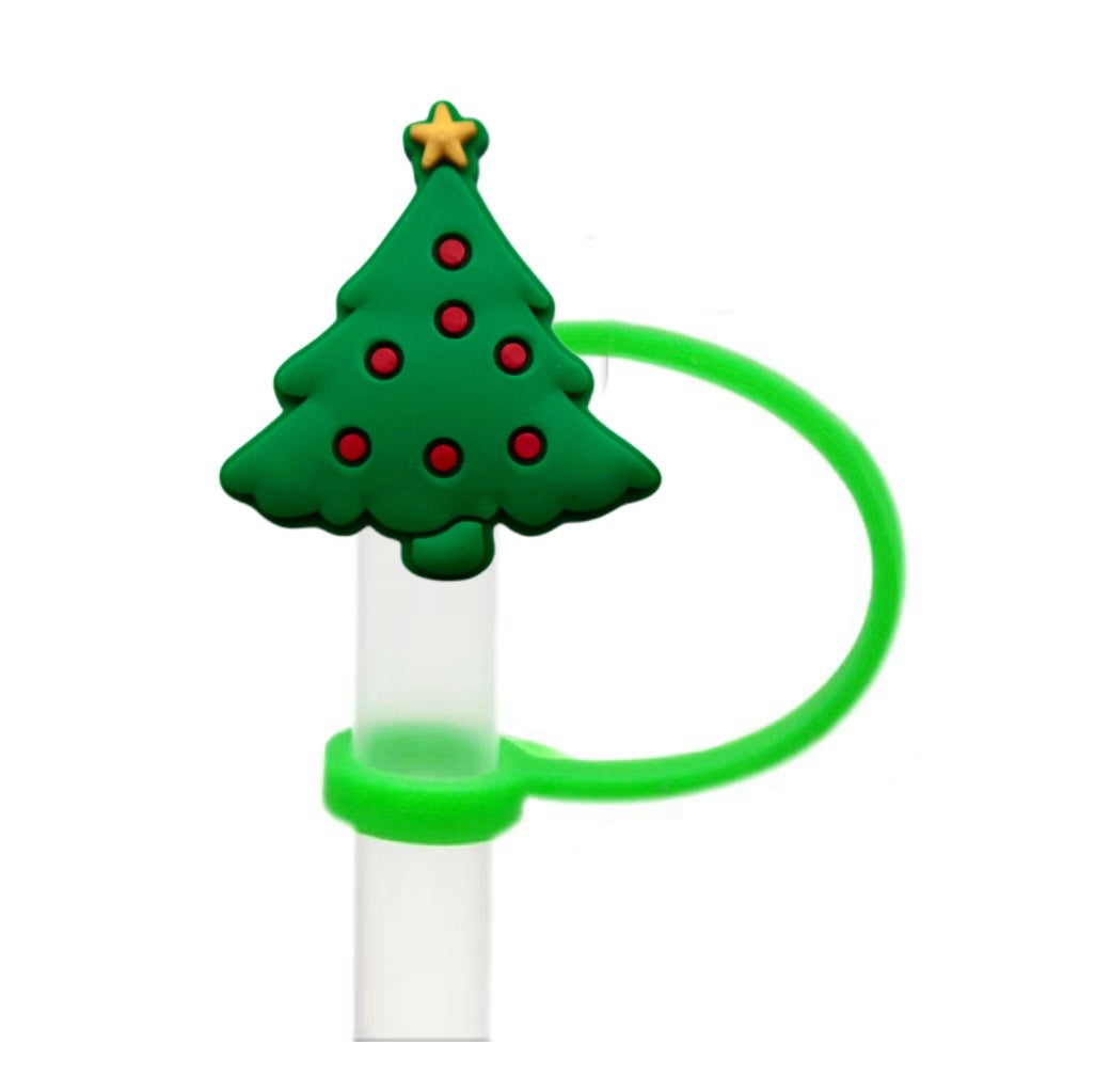 Wholesale 10pcs Christmas theme ideas 8/ 10mm Straw Cover Straw Tube Cap