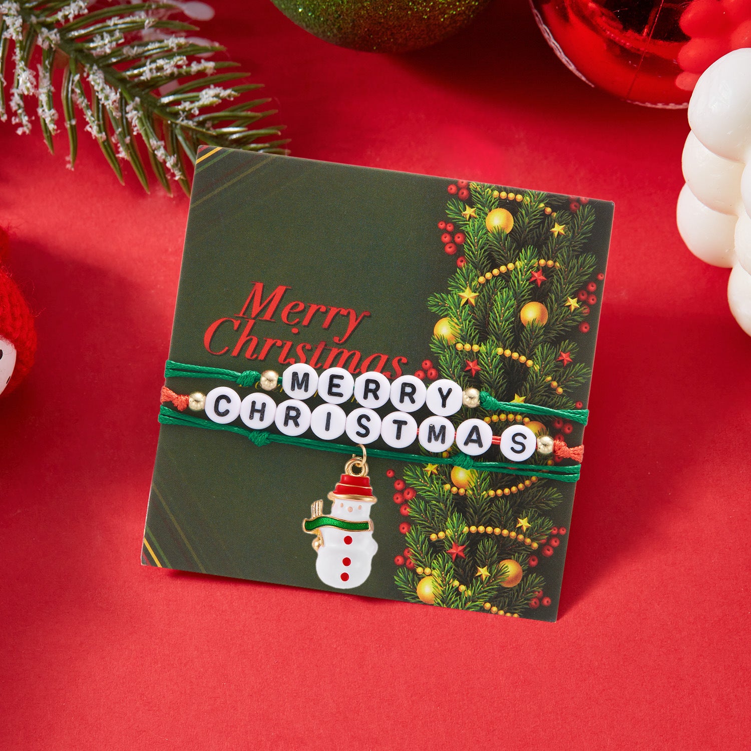 Wholesale  Christmas Bracelet suit Beaded Letter Santa  Woven Christmas Bracelet